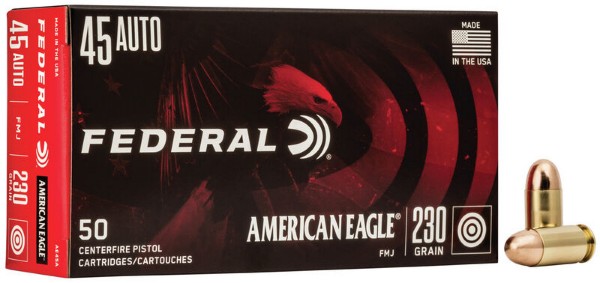 Federal American Eagle FMJ, .45 auto, 230gr